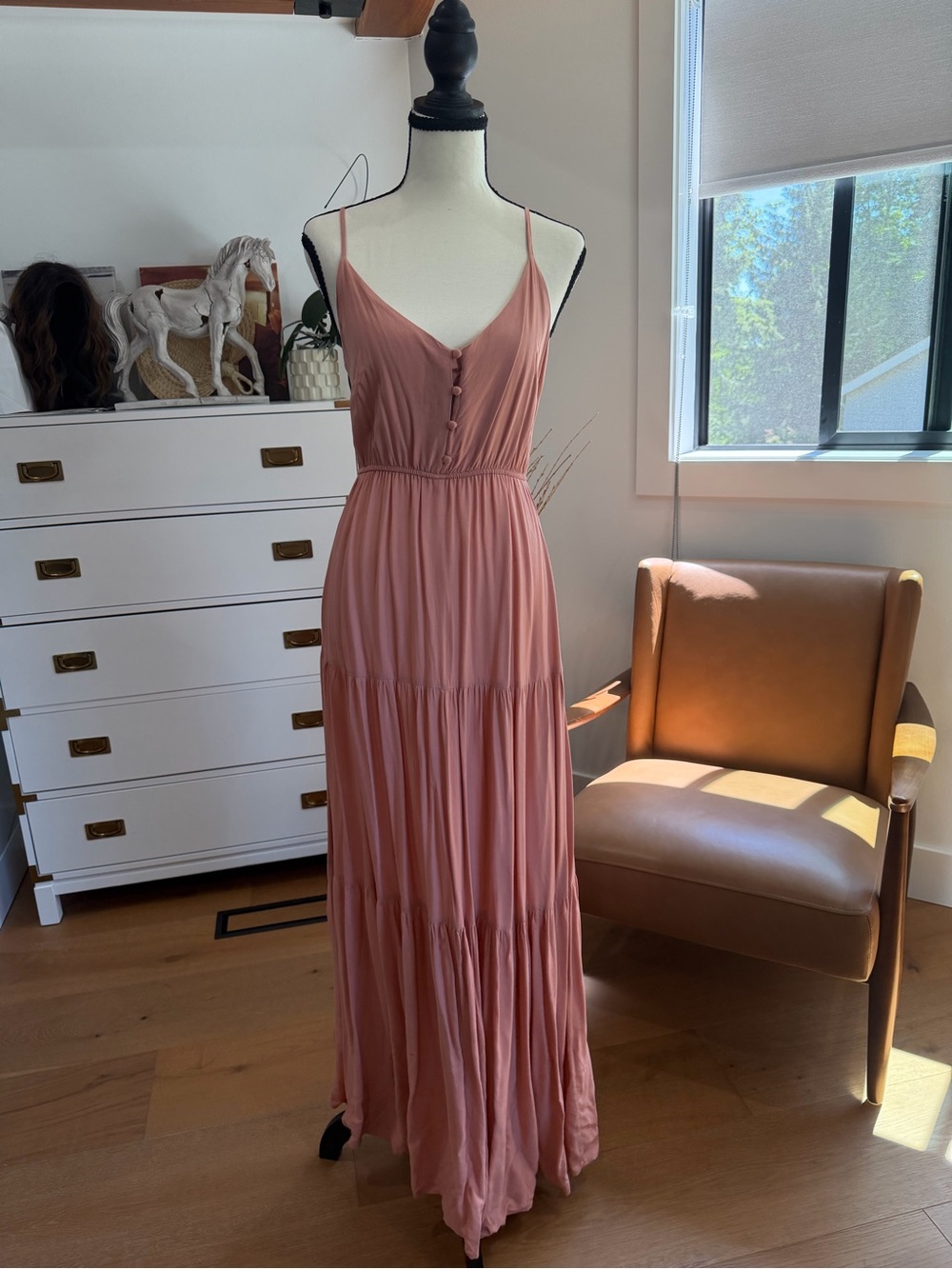 BB Dakota by Steve Madden Rose Spaghetti-Strap Tiered Maxi Dress